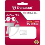 Transcend JetFlash 710 lecteur USB flash 128 Go USB Type-A 3.2 Gen 1 (3.1 Gen 1) Argent, Clé USB Argent, 128 Go, USB Type-A, 3.2 Gen 1 (3.1 Gen 1), Sans capuchon, 3,3 g, Argent