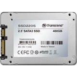 Transcend SSD220S 2.5" 480 Go Série ATA III 3D NAND SSD Aluminium, 480 Go, 2.5", 500 Mo/s, 6 Gbit/s