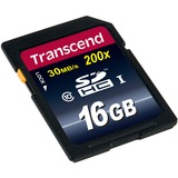 Transcend TS16GSDHC10 mémoire flash 16 Go SDHC NAND Classe 10, Carte mémoire 16 Go, SDHC, Classe 10, NAND, 30 Mo/s, Noir