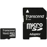 Transcend TS16GUSDHC10 mémoire flash 16 Go MicroSDHC NAND Classe 10, Carte mémoire Noir, 16 Go, MicroSDHC, Classe 10, NAND, 90 Mo/s, Noir