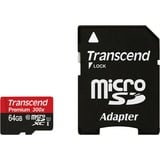 Transcend TS64GUSDU1 mémoire flash 64 Go MicroSDXC MLC Classe 10, Carte mémoire Noir, 64 Go, MicroSDXC, Classe 10, MLC, 90 Mo/s, Class 1 (U1)