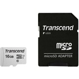 Transcend microSDHC 300S 16GB 16 Go NAND Classe 10, Carte mémoire Argent, 16 Go, MicroSDHC, Classe 10, NAND, 95 Mo/s, 10 Mo/s