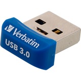 Verbatim Clé NANO USB 3.0 Store 'n' Stay 64 Go, Clé USB Bleu, 64 Go, USB Type-A, 3.2 Gen 1 (3.1 Gen 1), Casquette, 3 g, Bleu