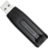 Verbatim Clé USB V3 de 128 Go Noir, 128 Go, USB Type-A, 3.2 Gen 1 (3.1 Gen 1), 80 Mo/s, Slide, Noir
