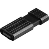 Verbatim Micro-clé USBPinStripe de 64 Go - noire Noir, 64 Go, USB Type-A, 2.0, 10 Mo/s, Slide, Noir