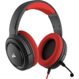 Corsair HS35 Casque Arceau Connecteur de 3,5 mm Noir, Rouge, Casque gaming Noir/Rouge, Casque, Arceau, Jouer, Noir, Rouge, Binaural, Avec fil