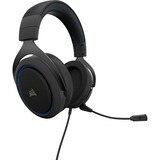 Corsair HS50 PRO STEREO Casque Arceau Connecteur de 3,5 mm Noir, Bleu, Casque gaming Noir/Bleu, Casque, Arceau, Jouer, Noir, Bleu, Binaural, Avec fil