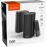 Creative T100, Haut-parleur PC Noir, Bluetooth