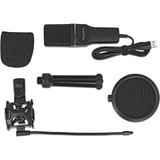 DeLOCK Microphone USB à condensateur Noir, Microphone de PC, -47 dB, 20 - 20000 Hz, 2200 Ohm, 16 bit, 44,1 kHz