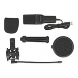 DeLOCK Microphone USB à condensateur Noir, Microphone de PC, -47 dB, 20 - 20000 Hz, 2200 Ohm, 16 bit, 44,1 kHz