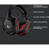 Logitech G332 Wired, Casque gaming Noir/Rouge, PC, PlayStation 4 / 5, Xbox One (Series X|S), Nintendo Switch, Mobile