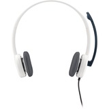 Logitech H150 Binaural Bandeau Blanc casque on-ear Blanc, Centre d'appel/Bureau, Binaural, Bandeau, Blanc, Avec fil, Supra-aural, Vente au détail