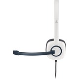 Logitech H150 Binaural Bandeau Blanc casque on-ear Blanc, Centre d'appel/Bureau, Binaural, Bandeau, Blanc, Avec fil, Supra-aural, Vente au détail