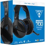 Turtle Beach Stealth 700 - PS4 Casque Arceau Noir, Casque gaming Noir/Bleu, Casque, Arceau, Jouer, Noir, Binaural, Sans fil