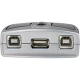 ATEN Commutateur de périphériques 2 Ports USB 2.0 US-221A, Hub USB Argent/Noir, Plastique, 0 - 40 °C, -20 - 60 °C, 0 - 80%, 71,8 mm, 65,8 mm