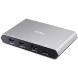 ATEN Commutateur de partage 2 ports USB-C Gen 2 avec transfert de l’alimentation, Hub USB Aten Commutateur de partage 2 ports USB-C Gen 2 avec transfert de l’alimentation, Argent