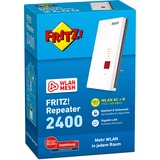 AVM FRITZ!Repeater 2400, Répéteur FRITZ!Repeater 2400, Répéteur réseau, 1733 Mbit/s, Ethernet/LAN, Blanc