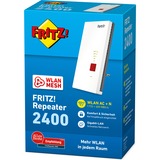 AVM FRITZ!Repeater 2400, Répéteur FRITZ!Repeater 2400, Répéteur réseau, 1733 Mbit/s, Ethernet/LAN, Blanc