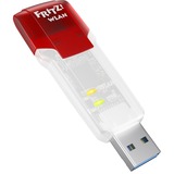 AVM FRITZ!WLAN AC 860, Adaptateur WLAN Blanc/Rouge, FRITZ!WLAN AC 860, Avec fil &sans fil, USB, WLAN, Wi-Fi 5 (802.11ac), 866 Mbit/s, Rouge, Translucide