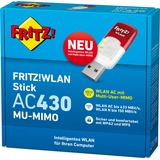 AVM FRITZ!WLAN Stick AC 430 MU-MIMO, Adaptateur WLAN FRITZ!WLAN Stick AC 430 MU-MIMO, Avec fil &sans fil, USB, WLAN, 433 Mbit/s