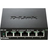 D-Link DES-105, Switch Noir, Non-géré, L2, Full duplex
