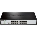 D-Link DGS-1016D, Switch Noir, Non-géré, Full duplex, Grille de montage