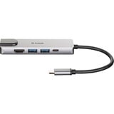 D-Link DUB-M520, Hub USB Argent, Avec fil, Thunderbolt 3, 60 W, 10,100,1000 Mbit/s, IEEE 802.3, IEEE 802.3ab, IEEE 802.3az, IEEE 802.3u, IEEE 802.3x, Aluminium, Noir