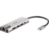 D-Link DUB-M520 station d'accueil Avec fil Thunderbolt 3 Aluminium, Noir, Hub USB Argent, Avec fil, Thunderbolt 3, 60 W, 10,100,1000 Mbit/s, IEEE 802.3,IEEE 802.3ab,IEEE 802.3az,IEEE 802.3u,IEEE 802.3x, Aluminium, Noir