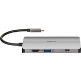 D-Link DUB-M810, Station d'accueil Gris, Avec fil, USB 3.2 Gen 1 (3.1 Gen 1) Type-C, 100 W, IEEE 802.3, IEEE 802.3ab, IEEE 802.3u, IEEE 802.3x, Argent, MicroSD (TransFlash), SD, SDHC, SDXC