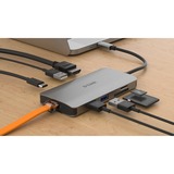 D-Link DUB-M810, Station d'accueil Gris, Avec fil, USB 3.2 Gen 1 (3.1 Gen 1) Type-C, 100 W, IEEE 802.3, IEEE 802.3ab, IEEE 802.3u, IEEE 802.3x, Argent, MicroSD (TransFlash), SD, SDHC, SDXC