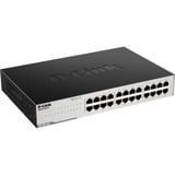 D-Link GO-SW-24G, Switch Noir, Non-géré, L2, Gigabit Ethernet (10/100/1000), Full duplex, Grille de montage, 1U