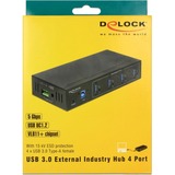 DeLOCK 63309 hub & concentrateur USB 3.2 Gen 1 (3.1 Gen 1) Type-B 5000 Mbit/s Noir, Hub USB Noir, USB 3.2 Gen 1 (3.1 Gen 1) Type-B, USB 3.2 Gen 1 (3.1 Gen 1) Type-A, 5000 Mbit/s, Noir, Métal, CC