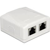 DeLOCK 86197 prise de courant 2 x RJ-45 Blanc, Boîte de jonction Blanc, 2 x RJ-45, Blanc, TIA-568A/B, 59 mm, 61 mm, 29,5 mm