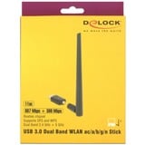DeLOCK Clé USB 3.0 Dualband WLAN, Antenne Noir