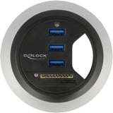 DeLOCK Hub de bureau 3 ports USB 3.0 + lecteur de carte SD 2 fentes 