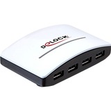 DeLOCK USB 3.0 externer HUB 4 Ports, Hub USB Blanc/Noir, Retail, Vente au détail