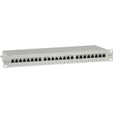 Digitus 19" Panneau de raccordement, Panneau de brassage Gris clair, panneau de brassage de classe E, RJ-45, Cat6, Gris, Montage de rack, 1U, LSA, Vente au détail