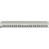 Digitus 19" Panneau de raccordement, Panneau de brassage Gris clair, panneau de brassage de classe E, RJ-45, Cat6, Gris, Montage de rack, 1U, LSA, Vente au détail