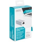 Digitus Adaptateur Ethernet Gigabit USB de Type-C™ Blanc/Argent, Aluminium, Chine, RTL8153, 24 mm, 64 mm, 17 mm