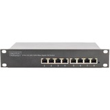 Digitus Commutateur Gigabit Ethernet PoE 10 po 8 ports, Switch Non-géré, Gigabit Ethernet (10/100/1000), Full duplex, Connexion Ethernet, supportant l'alimentation via ce port (PoE), Grille de montage