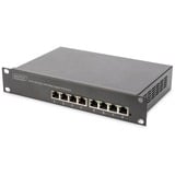 Digitus Commutateur Gigabit Ethernet PoE 10 po 8 ports, Switch Non-géré, Gigabit Ethernet (10/100/1000), Full duplex, Connexion Ethernet, supportant l'alimentation via ce port (PoE), Grille de montage