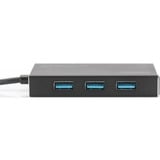 Digitus Concentrateur USB 3.0 Office, 4 ports, Hub USB 4 ports, USB 3.2 Gen 1 (3.1 Gen 1) Type-A, USB 3.2 Gen 1 (3.1 Gen 1) Type-A, 5000 Mbit/s, Noir, Aluminium, 1,2 m