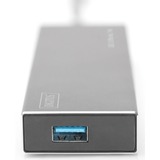 Digitus Concentrateur USB 3.0 Office, 7 ports, Hub USB 7 ports, USB 3.2 Gen 1 (3.1 Gen 1) Type-A, USB 3.2 Gen 1 (3.1 Gen 1) Type-A, 5000 Mbit/s, Gris, Aluminium, 1 m