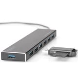 Digitus Concentrateur USB 3.0 Office, 7 ports, Hub USB 7 ports, USB 3.2 Gen 1 (3.1 Gen 1) Type-A, USB 3.2 Gen 1 (3.1 Gen 1) Type-A, 5000 Mbit/s, Gris, Aluminium, 1 m