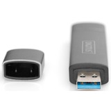 Digitus Hub à double lecteur de carte USB-C™ USB 3.0, OTG Gris, OTG, MicroSD (TransFlash), SD, Aluminium, 5000 Mbit/s, Aluminium, CE, USB 3.2 Gen 1 (3.1 Gen 1) Type-A/Type-C