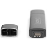 Digitus Hub à double lecteur de carte USB-C™ USB 3.0, OTG Gris, OTG, MicroSD (TransFlash), SD, Aluminium, 5000 Mbit/s, Aluminium, CE, USB 3.2 Gen 1 (3.1 Gen 1) Type-A/Type-C