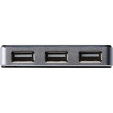 Digitus  4-Port USB 2.0 Hub, Hub USB Noir/Argent, USB 2.0 Mini-B, USB 2.0, 480 Mbit/s, Noir, Argent, 0,66 m, Chine