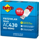 FRITZ! FRITZ!WLAN Stick AC 430 MU-MIMO, Adaptateur WLAN FRITZ!WLAN Stick AC 430 MU-MIMO, Avec fil &sans fil, USB, WLAN, 433 Mbit/s