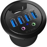 ICY BOX IB-HUB1403A prise de courant Noir, Hub USB Noir, Noir, Plastique, Énergie, 69 mm, 69 mm, 70 mm