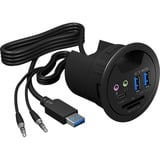 ICY BOX IB-HUB1404A prise de courant Noir, Hub USB Noir, Noir, Plastique, 68 mm, 69 mm, 70 mm, 156 g